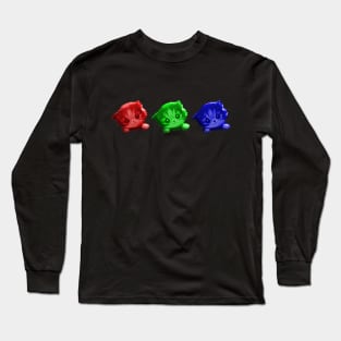 Adorable Curious Kitty Triplets Long Sleeve T-Shirt